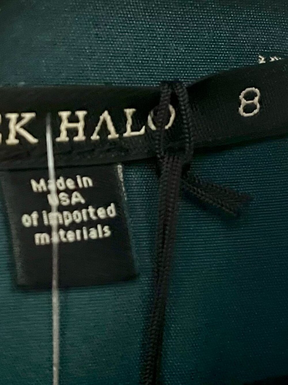 NWT Black Halo Bruna Emerald Faux Wrap Dress Size 8 - Picture 3 of 5
